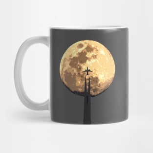 plane and moon Mug